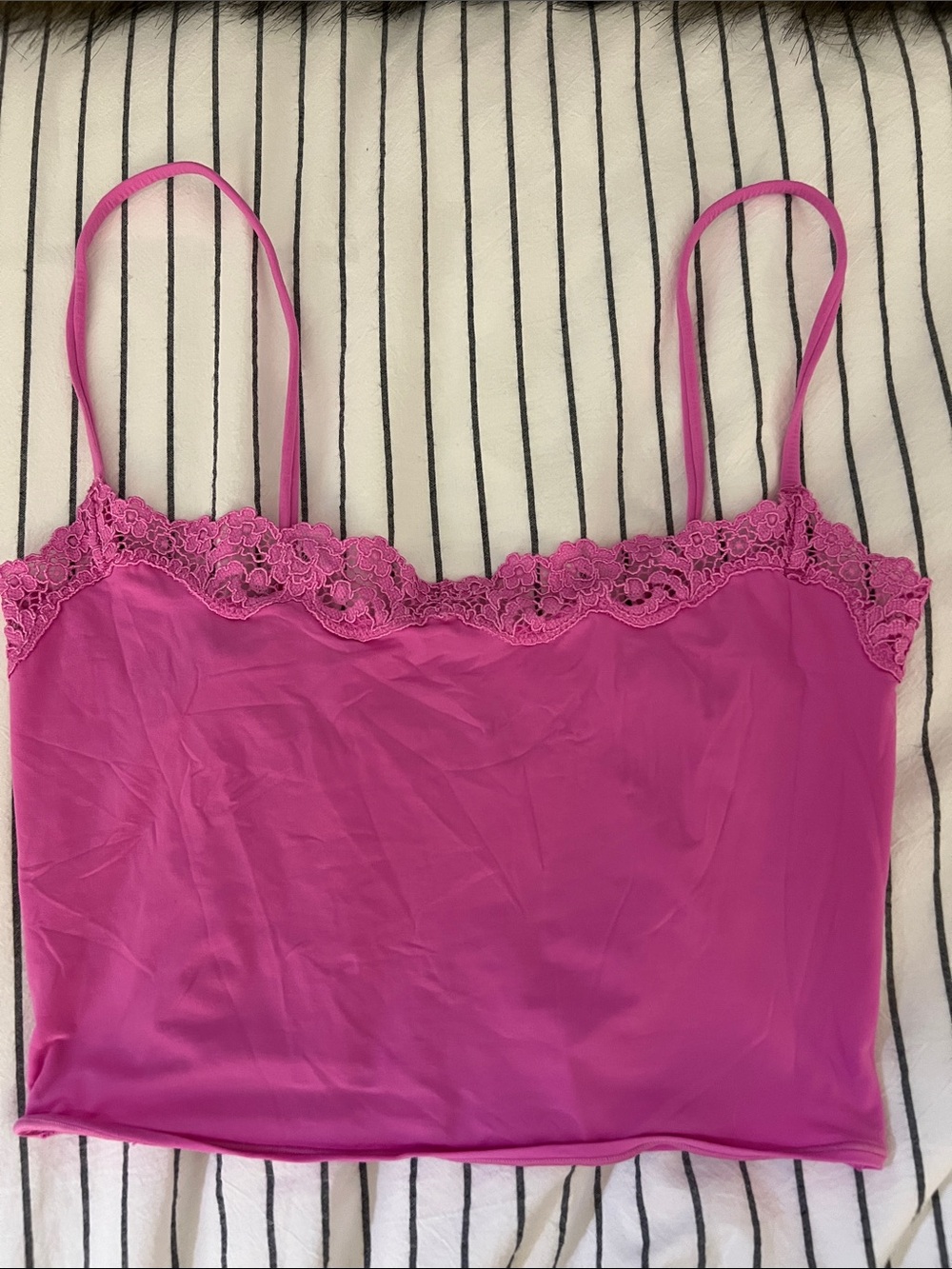 SKIMS Hot Pink Lace-Trim Tank